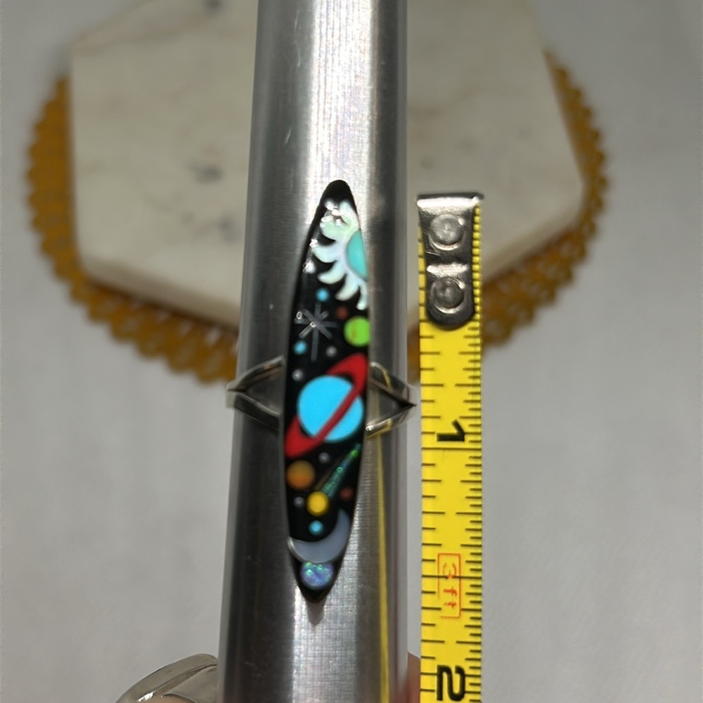 Native style Galaxy Inlay ring sterling - Picture 5 of 6